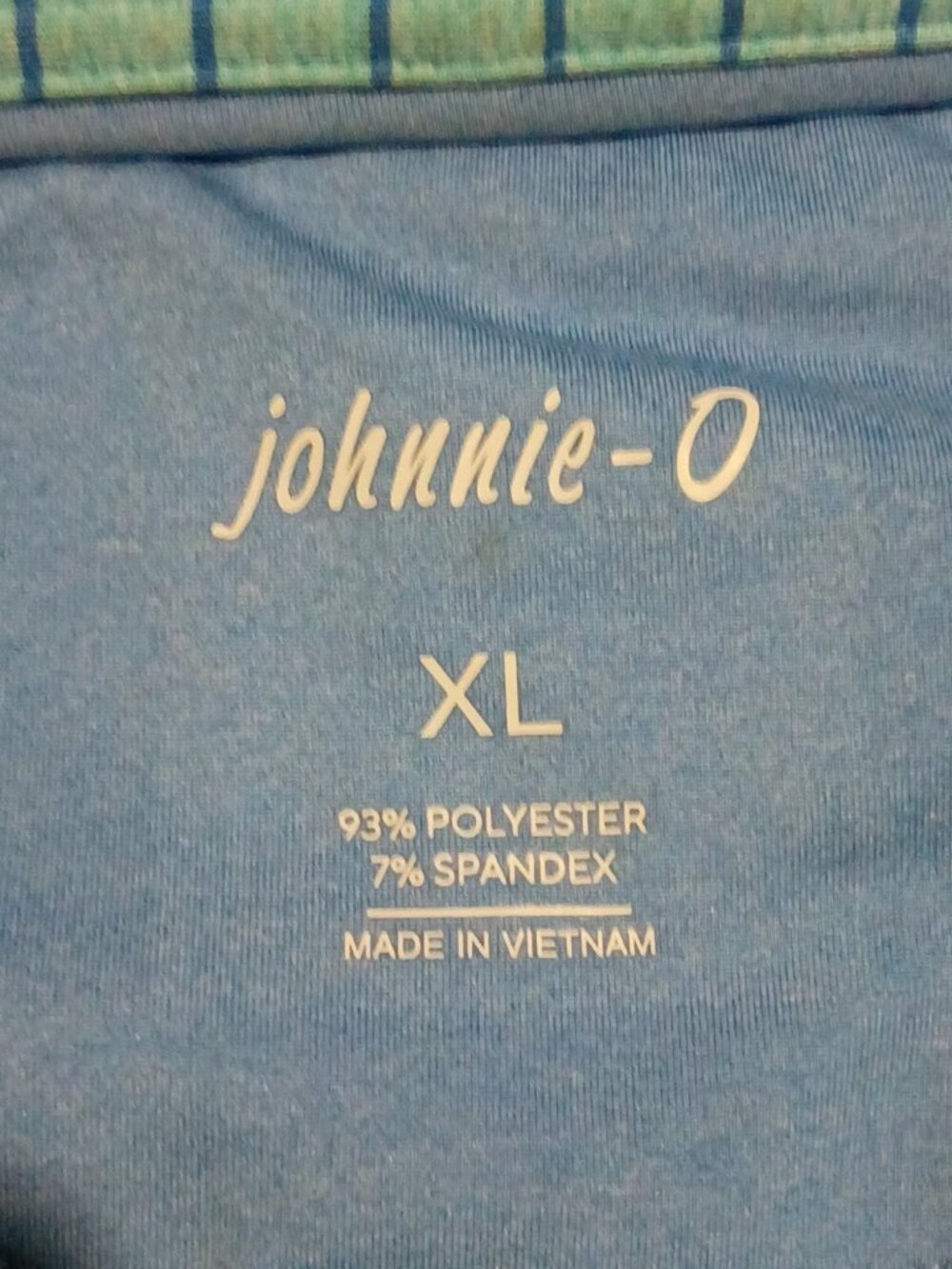 Johnnie-O Polo Shirt Mens XL Blue Striped Performance Stretch Short Sleeve Logo - Picture 9 of 13